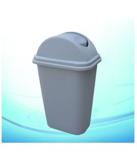 24L Dustbin with Lid Grey 380x280x520mm