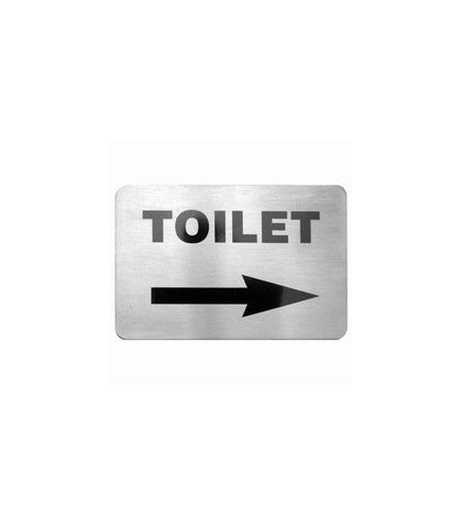 Wall Signs 18/10 Toilet with Right Arrow