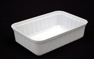 750mL Rectangle Ribbed Container Clear (500/carton)