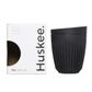 Huskee Coffee Cups 8oz Cup and Lid Set Charcoal
