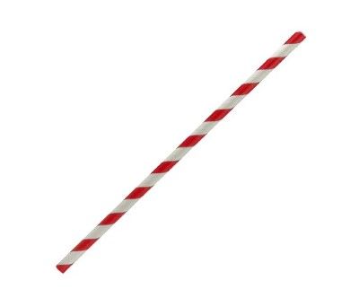Paper Straw Regular - Red Stripe 6x197 MM 2500 PCS/CTN