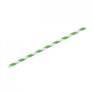 Paper Straw Regular - Green Stripe 6x197 MM 2500 PCS/CTN