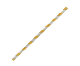 Paper Straw Regular - Yellow Stripe 6x197 MM 2500 PCS/CTN