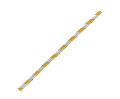 Paper Straw Regular - Yellow Stripe 6x197 MM 2500 PCS/CTN