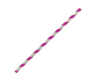 Paper Straw Regular - Pink Stripe 6x197 MM 2500 PCS/CTN