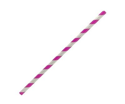 Paper Straw Regular - Pink Stripe 6x197 MM 2500 PCS/CTN