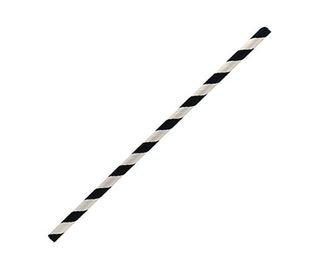 Paper Straw Regular - Black Stripe 6x197 MM 50 PCS/BAG