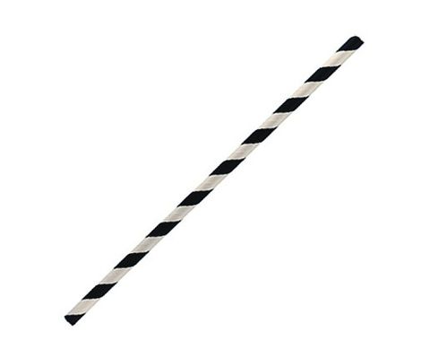 Paper Straw Regular - Black Stripe 6x197 MM 50 PCS/BAG