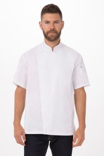 Hartford Womens Zipper Chef Jacket White Medium