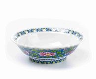 Round shallow bowl wide rim flower blooming 8 inch HYP