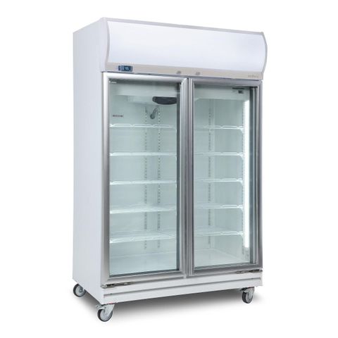 BROMIC Upright Double Glass Door Chiller LED 976L