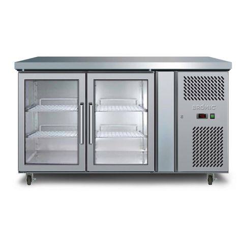 BROMIC Two Glass Door Under Bench Chiller 282L