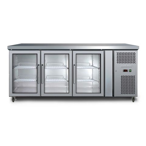 BROMIC Three Glass Door Under Bench Chiller 417L