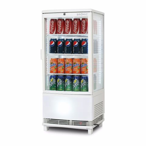 BROMIC Curved Glass 80L LED Countertop Beverage Chiller