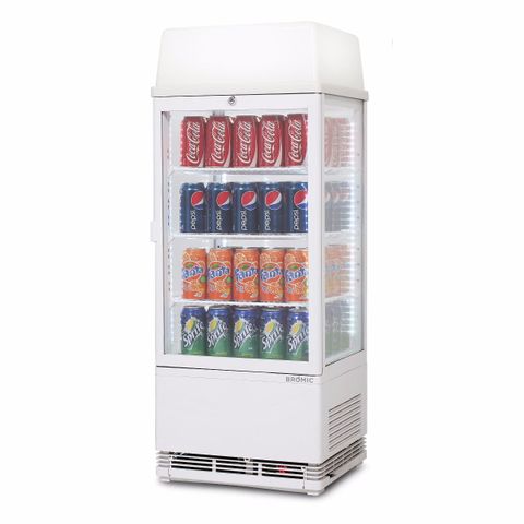 BROMIC Flat Glass 78L LED with Lightbox Countertop Beverage Chiller