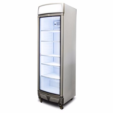 BROMIC LED Curved Glass Door 380L Upright Display Chiller with Lightbox