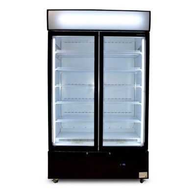 BROMIC Upright Display Fridge 960L LED Lightbox Cassette Flat Glass Door Black