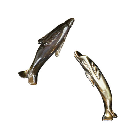 Shell Bead - Trochus Smoked - Dolphin Carved