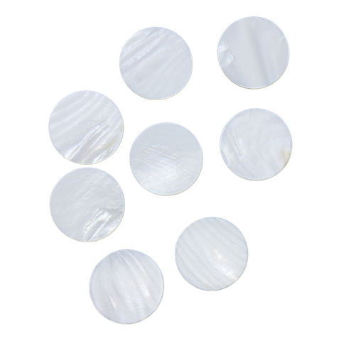 SHELL BLANK F/W MOP - CIRCLE - FLAT, CLEAN BACK, TUMBLED POLISHED - 45MM [72L] (DOZ)