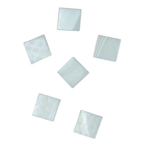 Freshwater Mother of Pearl, White - Square - Flat, Ground Back, Polished 1 side