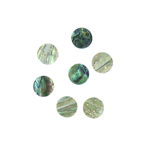 NZ Abalone Paua Shell - Circle - Natural Curve, Ground Back, Tumbled Polished