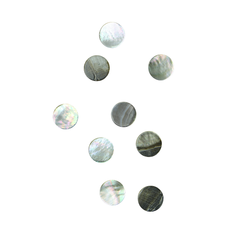 Black Mother of Pearl - Circle - Flat Back, Tumbled Polished