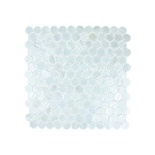 SOLID SHELL MOSAIC TILE - F/W MOP WHITE CIRCLE - 25MM/305*305MM