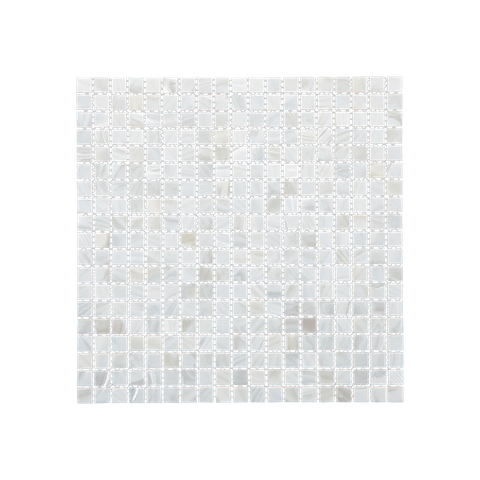 SOLID SHELL MOSAIC TILE - F/W MOP WHITE SQUARE - 15*15MM/305*305MM