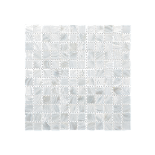 SOLID SHELL MOSAIC TILE - F/W MOP WHITE SQUARE - 25*25MM/318*318MM