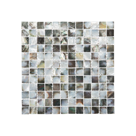 Solid Shell Mosaic Tile - Black Mother of Pearl Natural Square