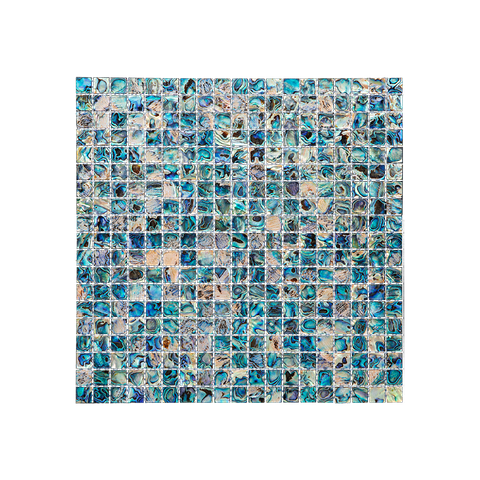 Solid Shell Mosaic Tile - NZ Abalone Paua Shell Natural Square