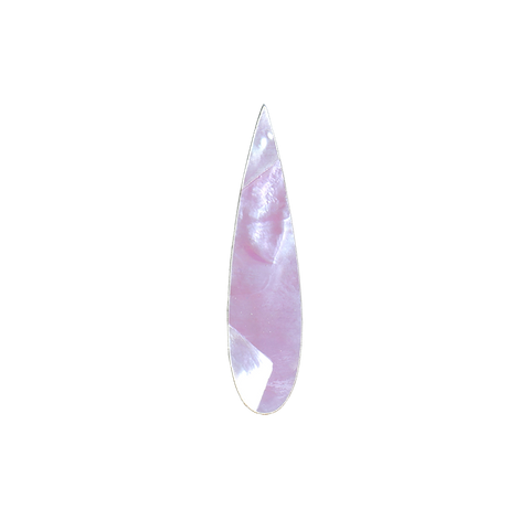 White Mother of Pearl Amethyst Purple, Teardrop, 3mm Acrylic Backing