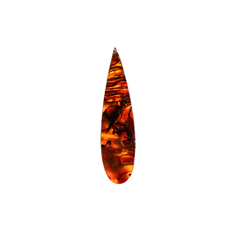 NZ Abalone Paua Shell Copper Red, Teardrop, 3mm Acrylic Backing