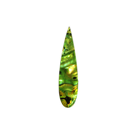 NZ Abalone Paua Shell Peridot Green, Teardrop, 3mm Acrylic Backing