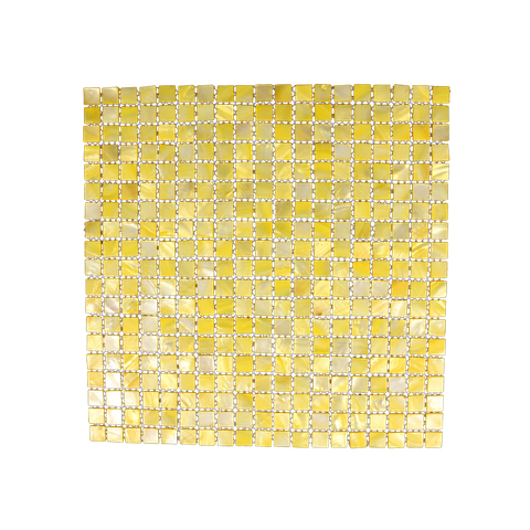 Solid Shell Mosaic Tile - Mother of Pearl - Yellow Dye