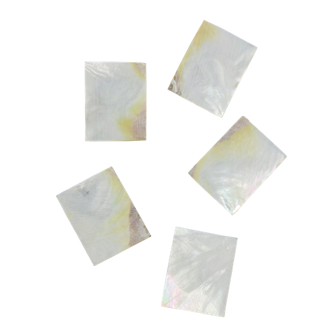 White Mother of Pearl - White/Yellow - Rectangle - Flat, Ground back, Not Polished