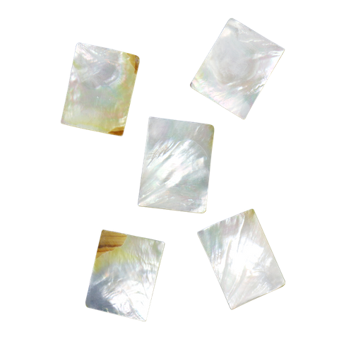 White Mother of Pearl- White/Yellow - Rectangle - Flat, Ground back, Tumbled Polished