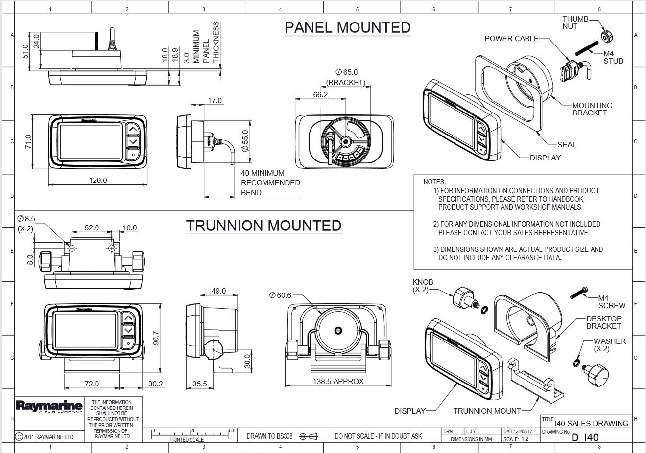 Raymarine i40 Instrument Displays Lusty & Blundell Trade Portal