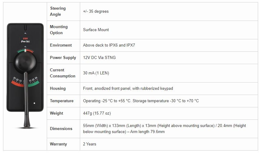 Raymarine Autopilot Follow On Tiller Lusty & Blundell Trade Portal