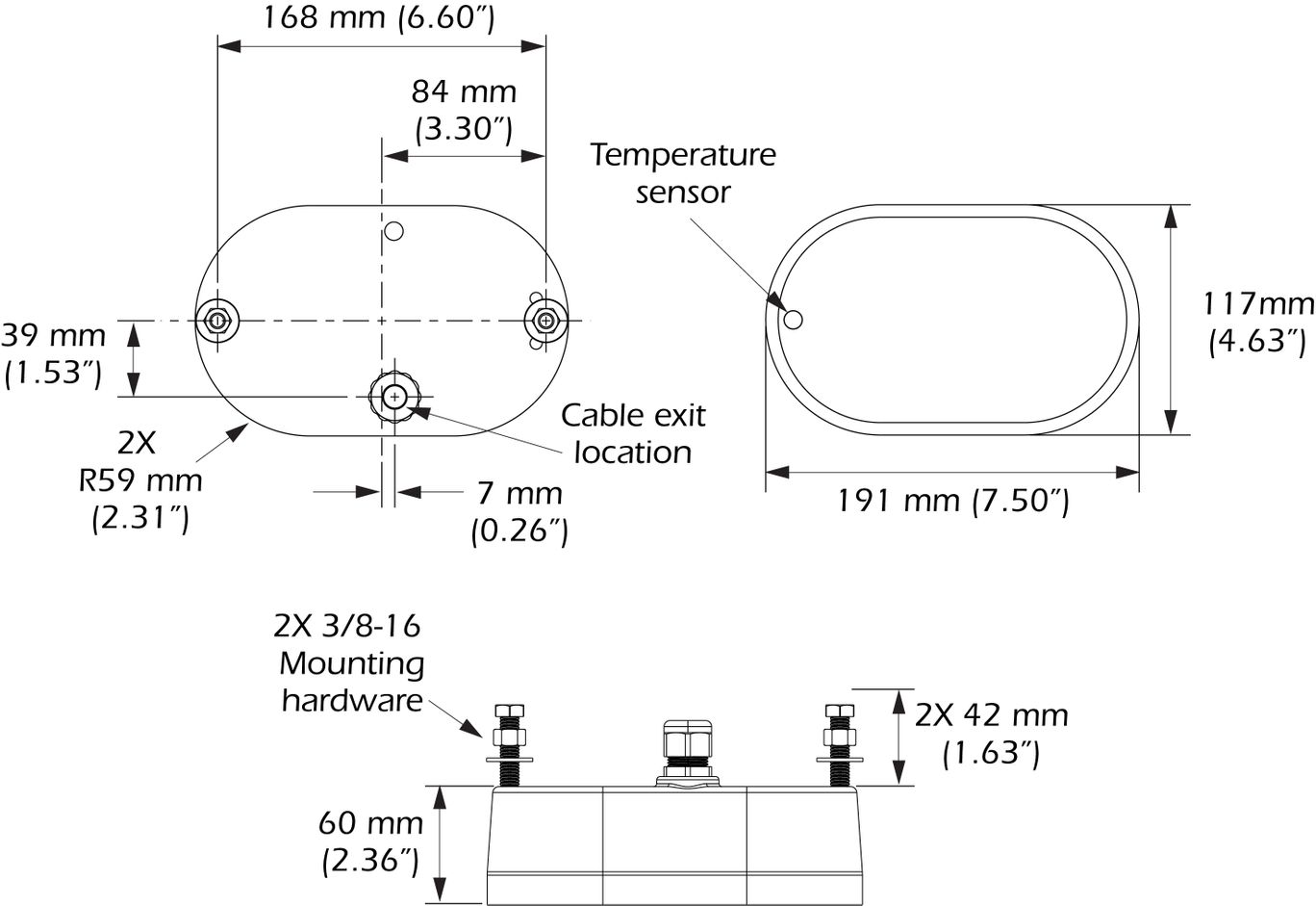 Raymarine PM275LHW 1kW CHIRP Pocket Mount Transducer Lusty