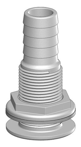 Trudesign Skin Fitting with Hose Tail - White