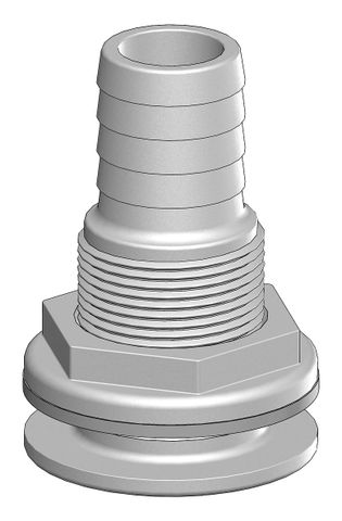 Trudesign Skin Fitting with Hose Tail - White