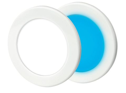Hella Marine EuroLED 95 Gen 2 LED Down Lights Screw Mount - White/Blue LED, White Rim, Round