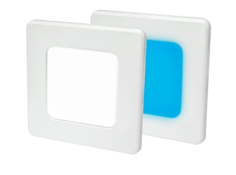 Hella Marine EuroLED 95 Gen 2 LED Down Lights Screw Mount - White/Blue LED, White Rim, Square