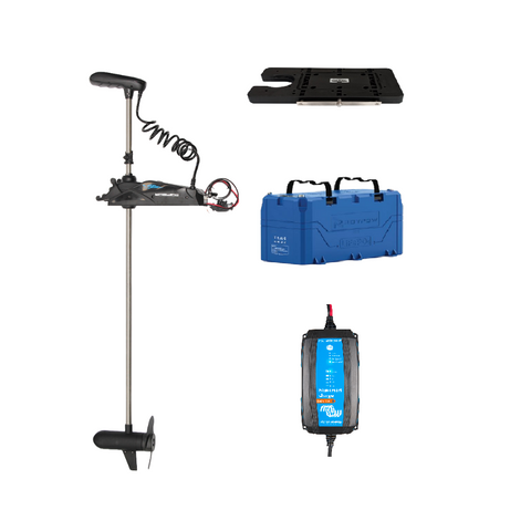 Haswing Cayman B GPS Trolling Motor 24V - 24V, 72" Cayman Kit with 100AH ROYPOW battery, 230V Victron charger, QRB & plugs