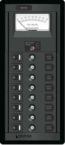 Blue Sea 360 Panel Switch and Circuit Breaker Panel with Voltmeter