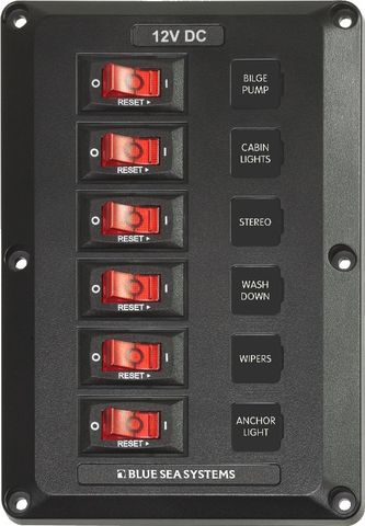 Blue Sea Below Deck Circuit Breaker Panel