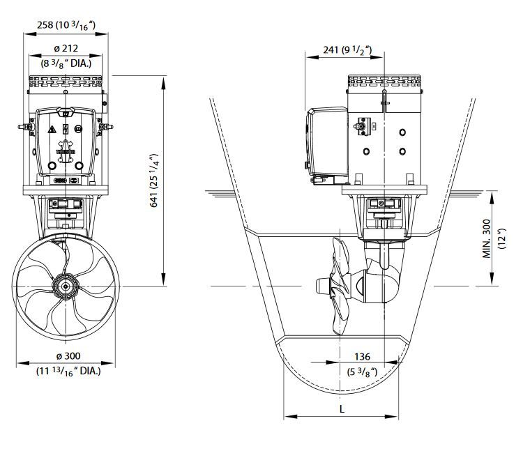 Vetus Bow Thruster Kit - 15HP 220KGF