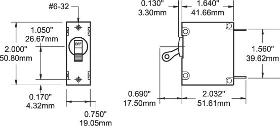 Blue Sea Circuit Breaker A Series Toggle - Single Pole