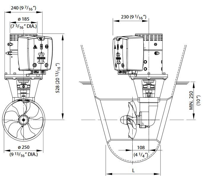 Vetus Stern Thruster Kit 15HP 220KGF